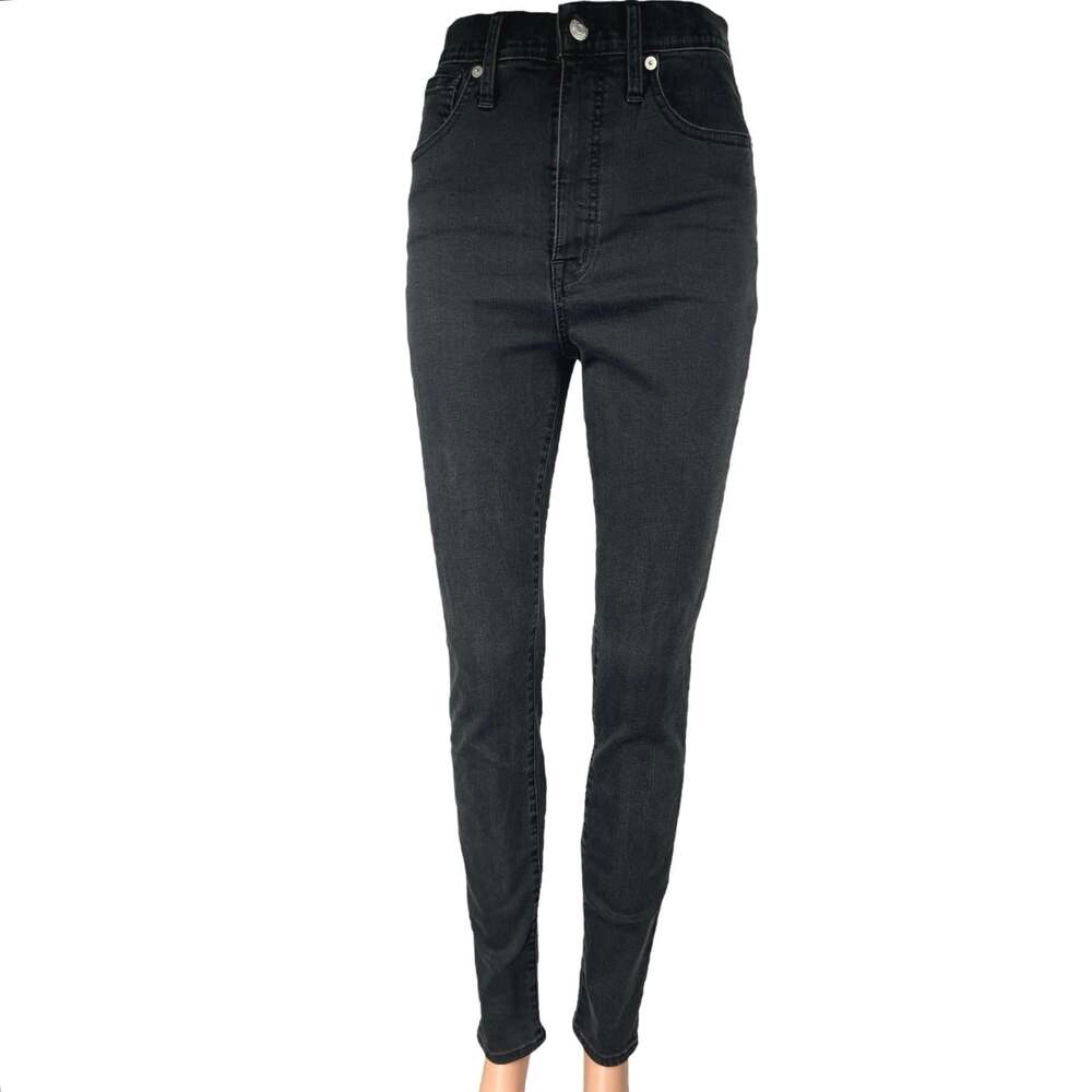Madewell Women's Black 11" High Rise Skinny Stretch Ankle Denim Jeans Pants 27